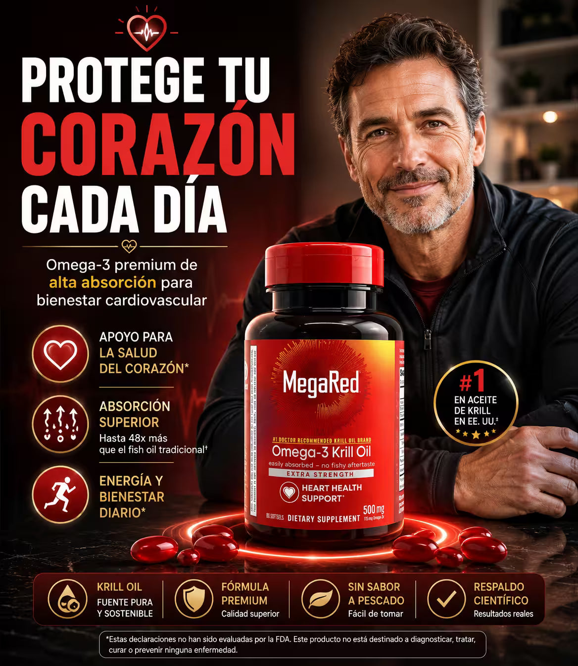 MEGA RED OMEGA 3 KRIL OIL - PROTEGE TU CORAZÓN